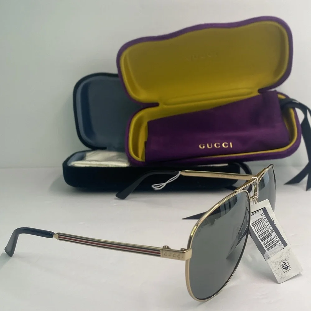 New Authentic Gucci GG0137S 002 61 Sunglasses